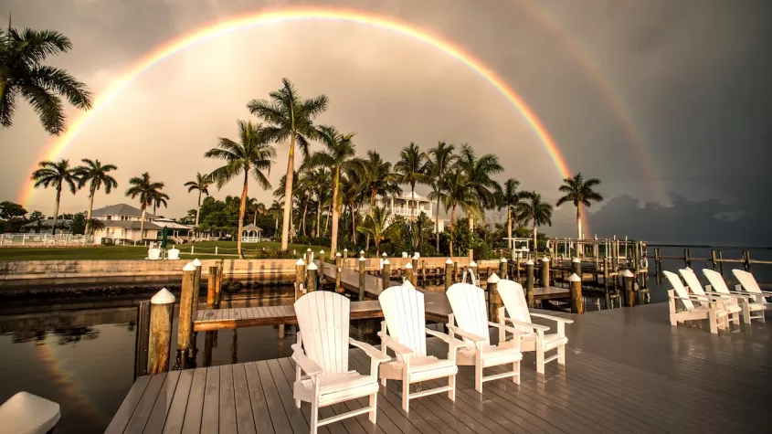 Rainbow on dock